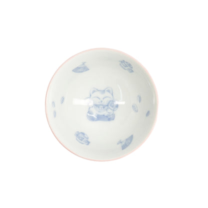 Tokyo Design Studio Kawaii Rice Bowl 11.5x6cm Cat Neko - Fortune Pink