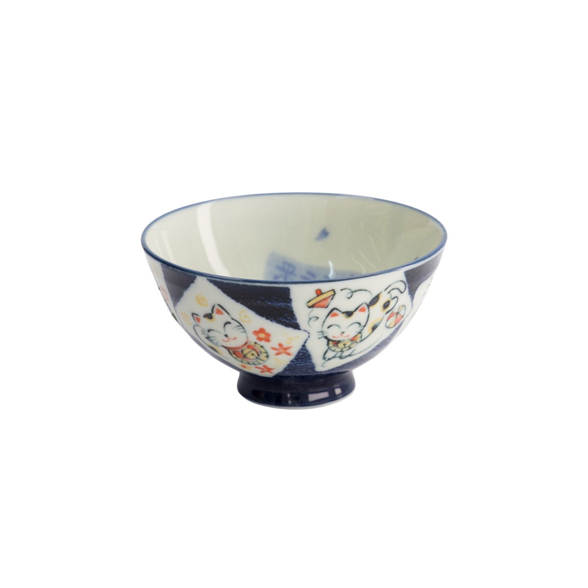 Tokyo Design Studio Kawaii Rice Bowl 11x6cm Cat Neko - Card Blue