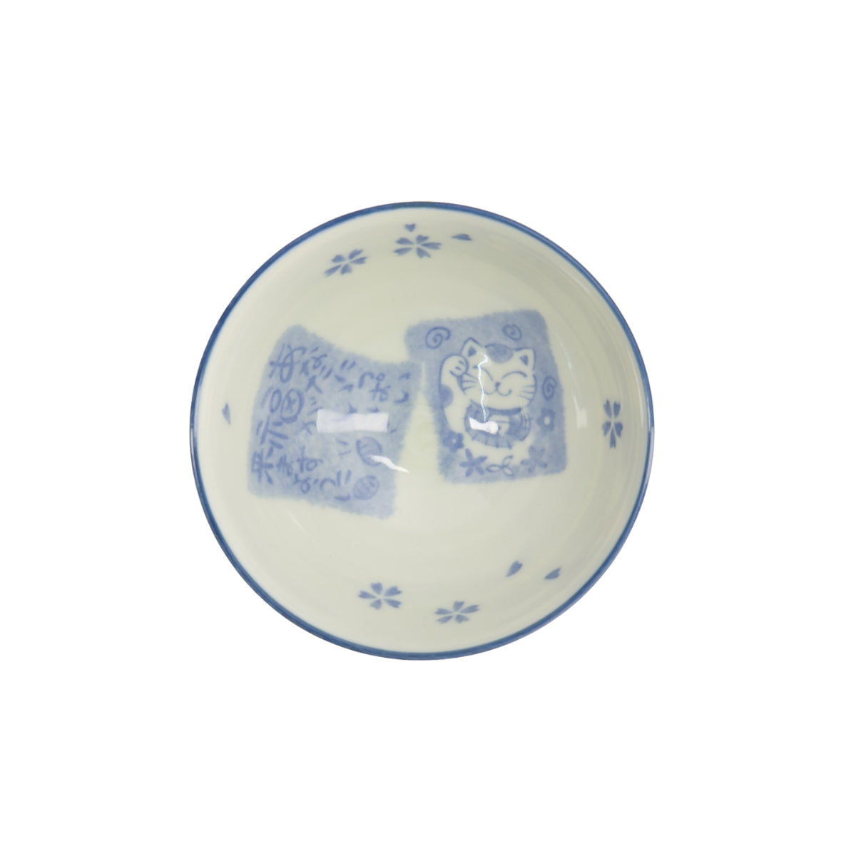 Tokyo Design Studio Kawaii Rice Bowl 11x6cm Cat Neko - Card Blue