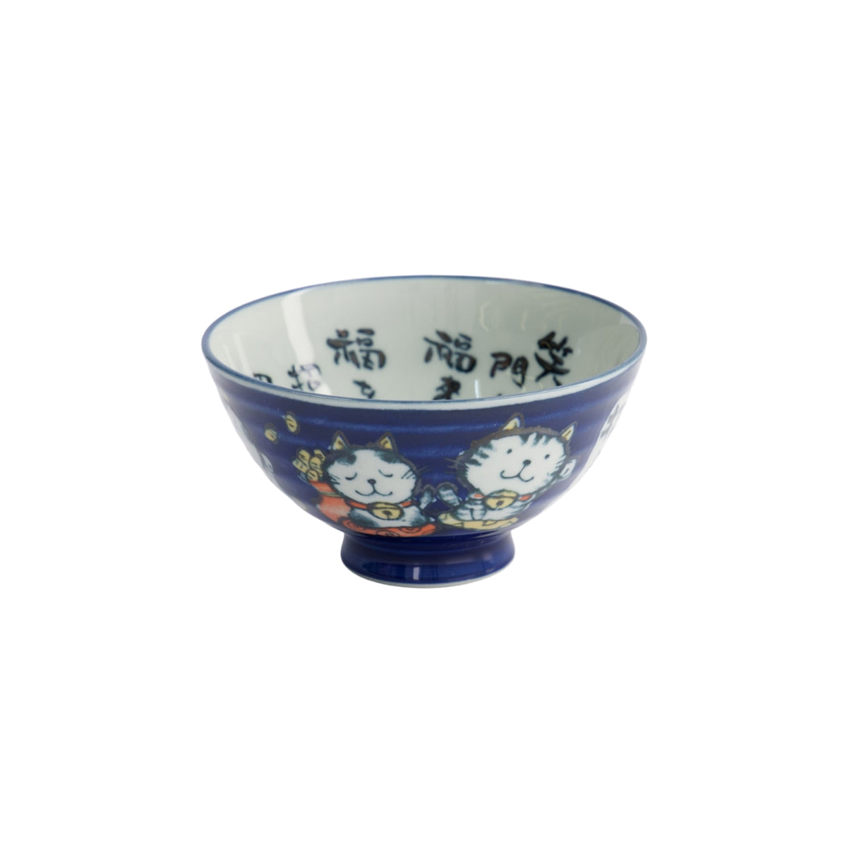 Tokyo Design Studio Kawaii Rice Bowl 11.5x6cm Cat Neko - Blessed Blue