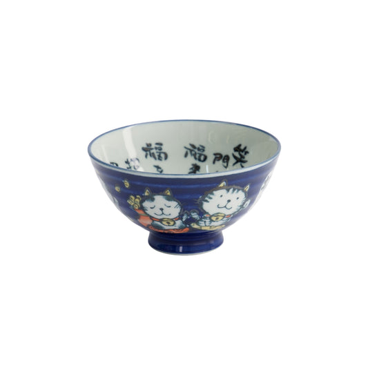 Tokyo Design Studio Kawaii Rice Bowl 11.5x6cm Cat Neko - Blessed Blue