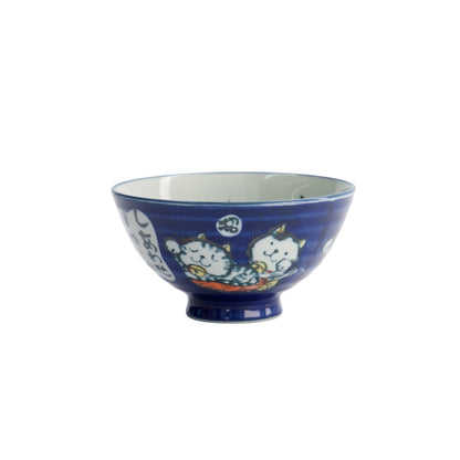 Tokyo Design Studio Kawaii Rice Bowl 11.5x6cm Cat Neko - Blessed Blue