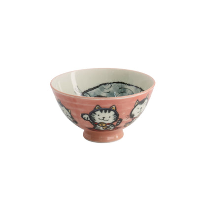 Tokyo Design Studio Kawaii Rice Bowl 11.5x6cm Cat Neko - Meow Pink