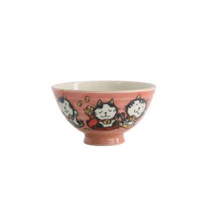 Tokyo Design Studio Kawaii Rice Bowl 11.5x6cm Cat Neko - Meow Pink