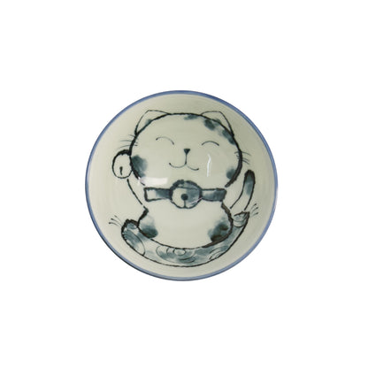 Tokyo Design Studio Kawaii Rice Bowl 11.5x6cm Cat Neko - Meow Blue