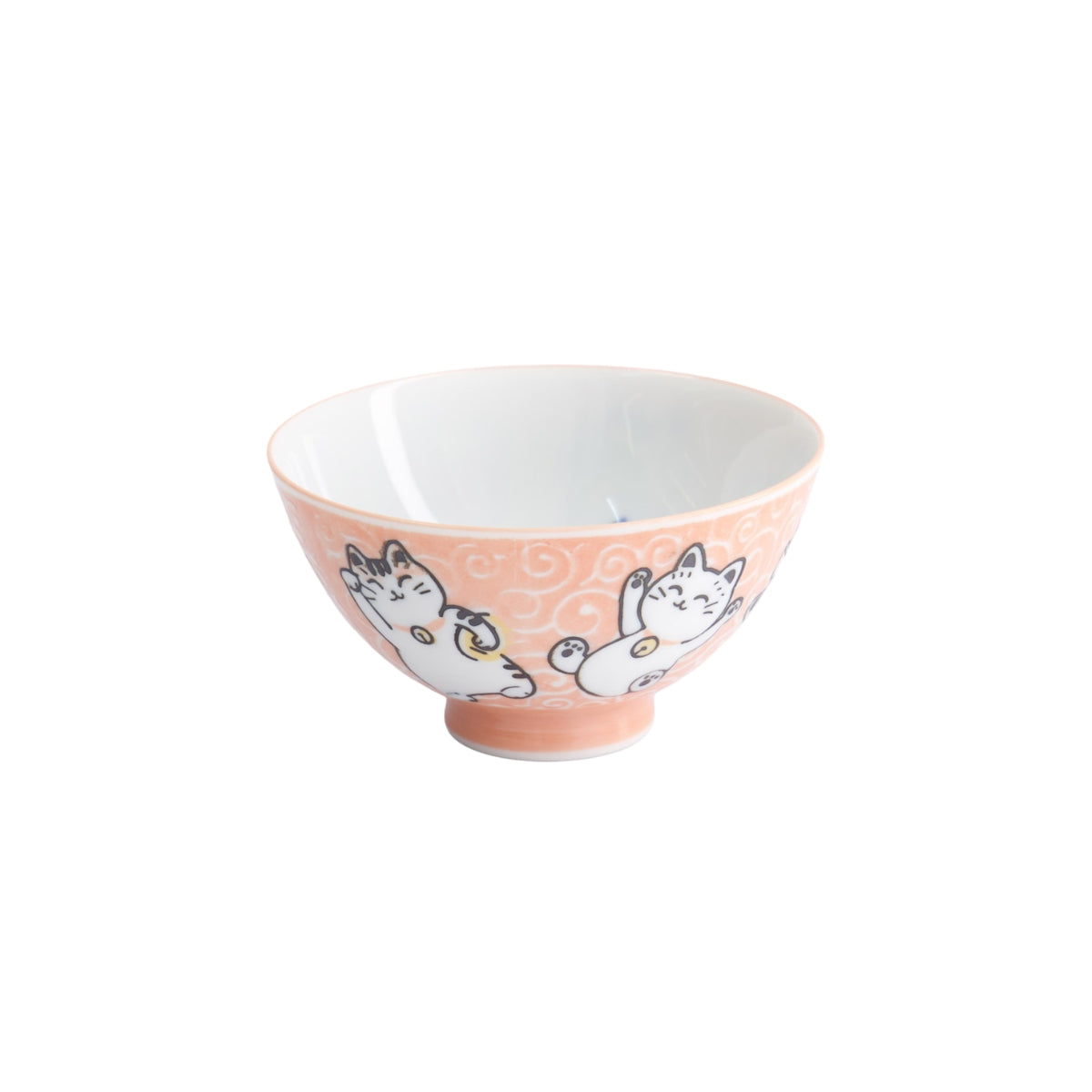 Tokyo Design Studio Kawaii Rice Bowl 11.5x6cm Cat Neko - Fish Pink