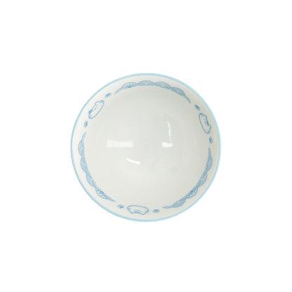 Tokyo Design Studio Kawaii Rice Bowl 11.5x6cm Cat Neko Nami - Light Blue