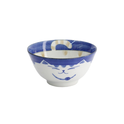 Tokyo Design Studio Kawaii Neko Cat Tayo Bowl 13x6.5cm - Blue