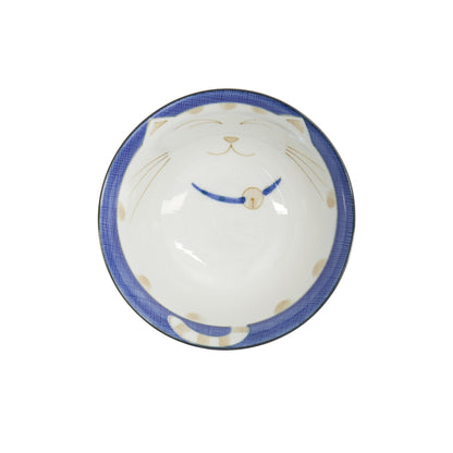Tokyo Design Studio Kawaii Neko Cat Tayo Bowl 13x6.5cm - Blue