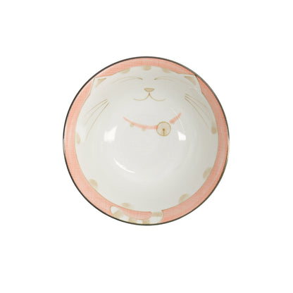 Tokyo Design Studio Kawaii Neko Cat Tayo Bowl 13x6.5cm - Pink