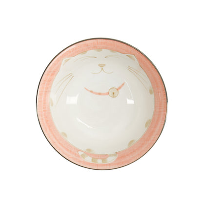 Tokyo Design Studio Kawaii Neko Cat Tayo Bowl 15x7cm - Pink
