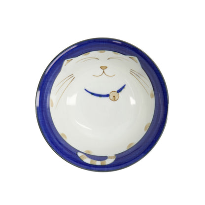 Tokyo Design Studio Kawaii Neko Cat Tayo Bowl 15x7cm - Blue