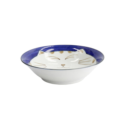 Tokyo Design Studio Kawaii Neko Cat Bowl 16.5x5cm - Blue
