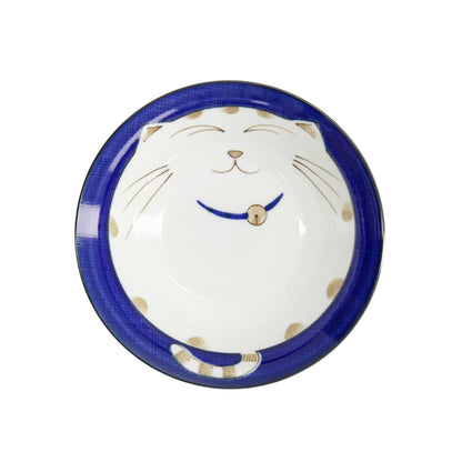 Tokyo Design Studio Kawaii Neko Cat Bowl 16.5x5cm - Blue