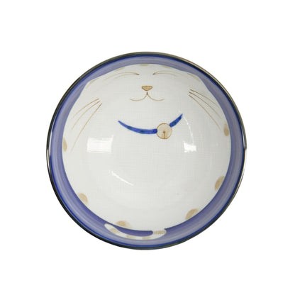 Tokyo Design Studio Kawaii Neko Cat Bowl 16x8.5cm - Blue