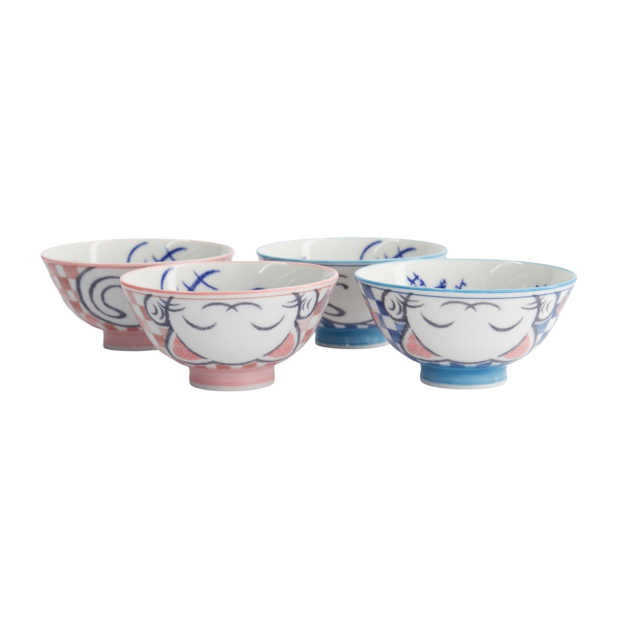 Tokyo Design Studio Kawaii Neko Cat Set of 4 Bowls 11x6cm Gift Boxed - White