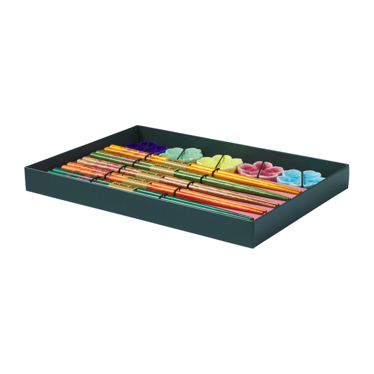 Tokyo Design Studio Fujisakura Chopsticks 10pc With Rest Gift Boxed - Assorted