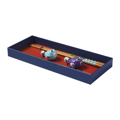 Tokyo Design Studio Blow Fish Chopsticks 4pc With Rest Gift Boxed - Assorted