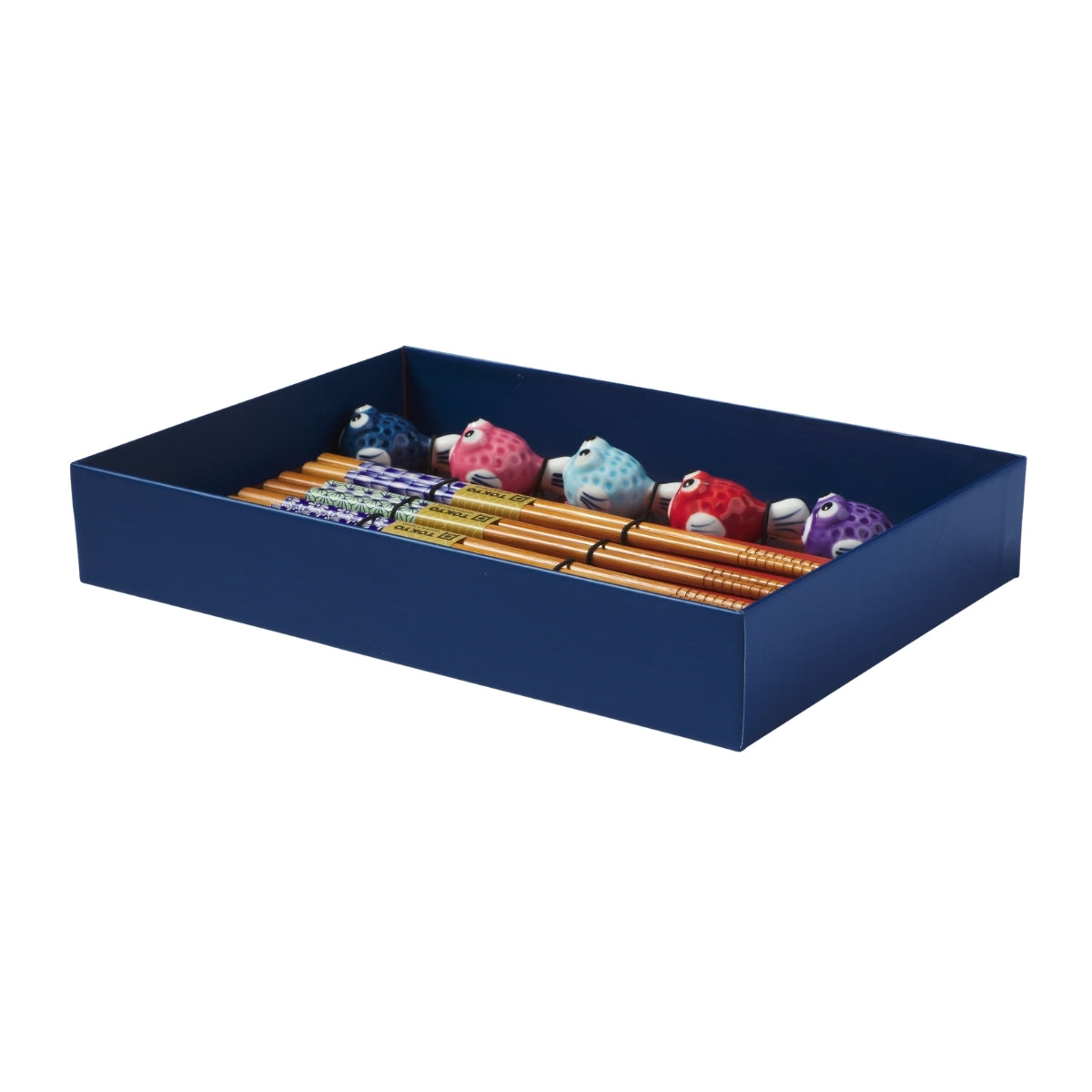Tokyo Design Studio Blow Fish Chopsticks 10pc With Rest Gift Boxed - Assorted