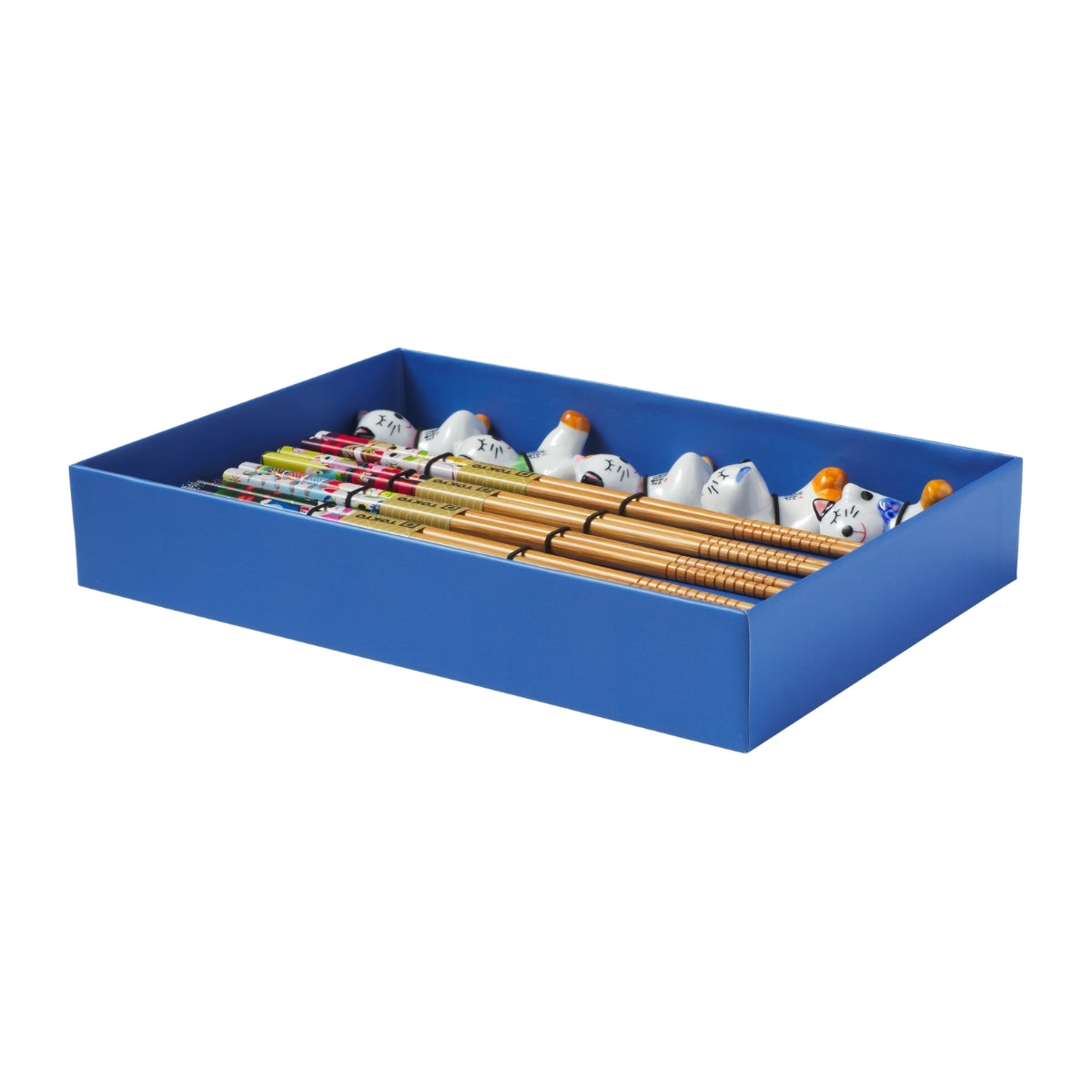 Tokyo Design Studio Lucky Cat Hanami Chopsticks 10pc With Rest Gift Boxed - Assorted