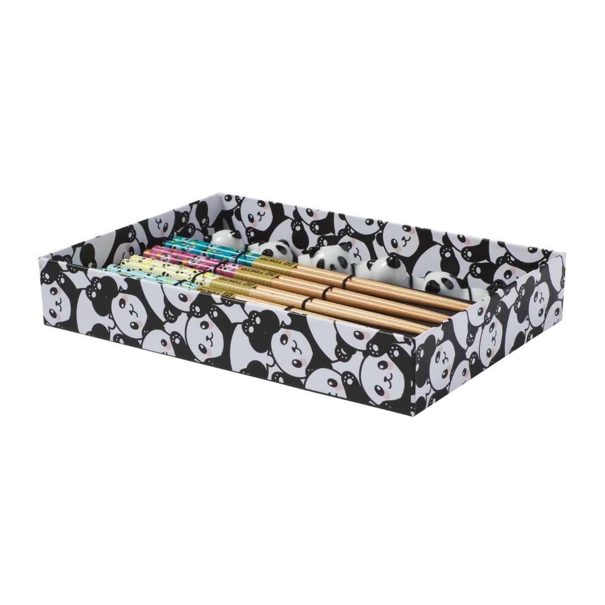 Tokyo Design Studio Panda Chopsticks 10pc With Rest Gift Boxed - Assorted