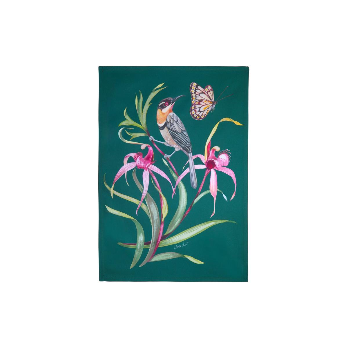 Eloise Short Lyric Tea Towel 50x70cm Spinebill Honeyeater