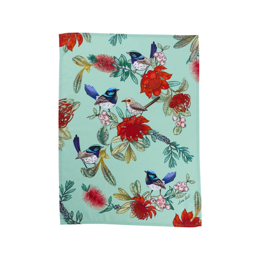 Maxwell & Williams Eloise Short Native Grace Superb Fairy Wren Tea Towel 50x70cm