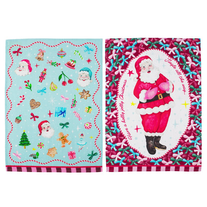 Maxwell & Williams Fa la la Tea Towel 50x70cm Set of 2 Assorted