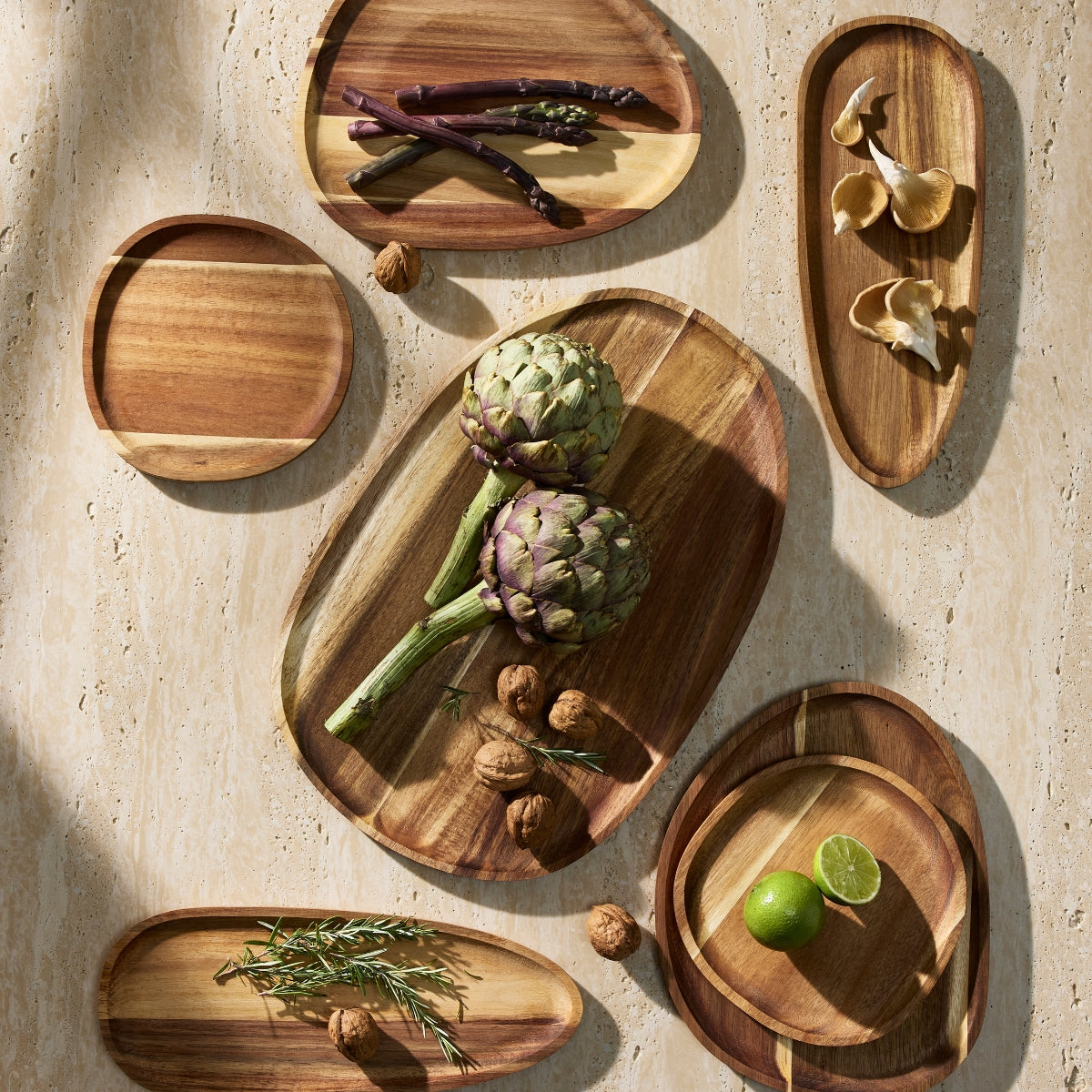 Forme Acacia Wood Organic Platter 45x30cm Natural