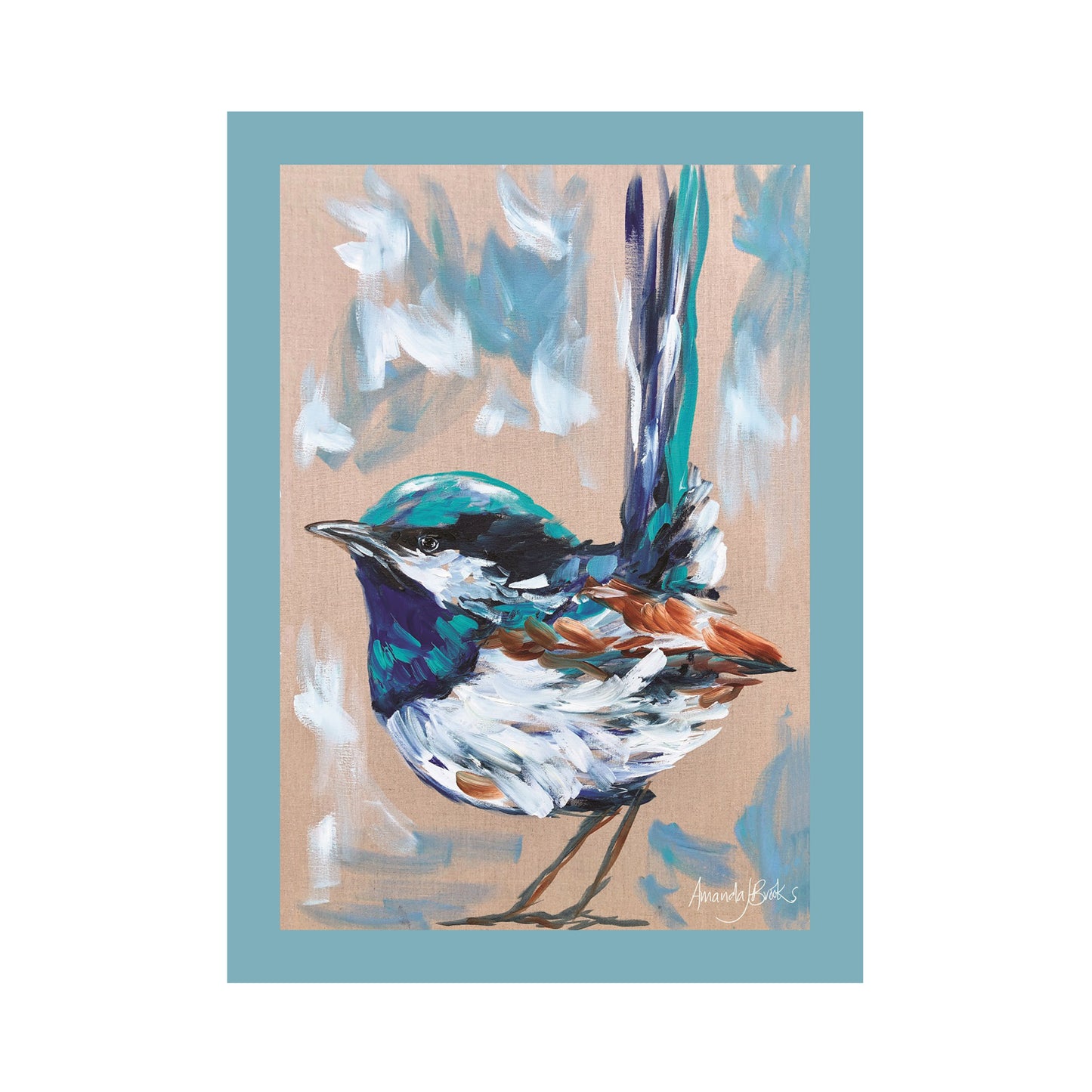 Blue Wren Tea Towel 50x70cm Tea Towel