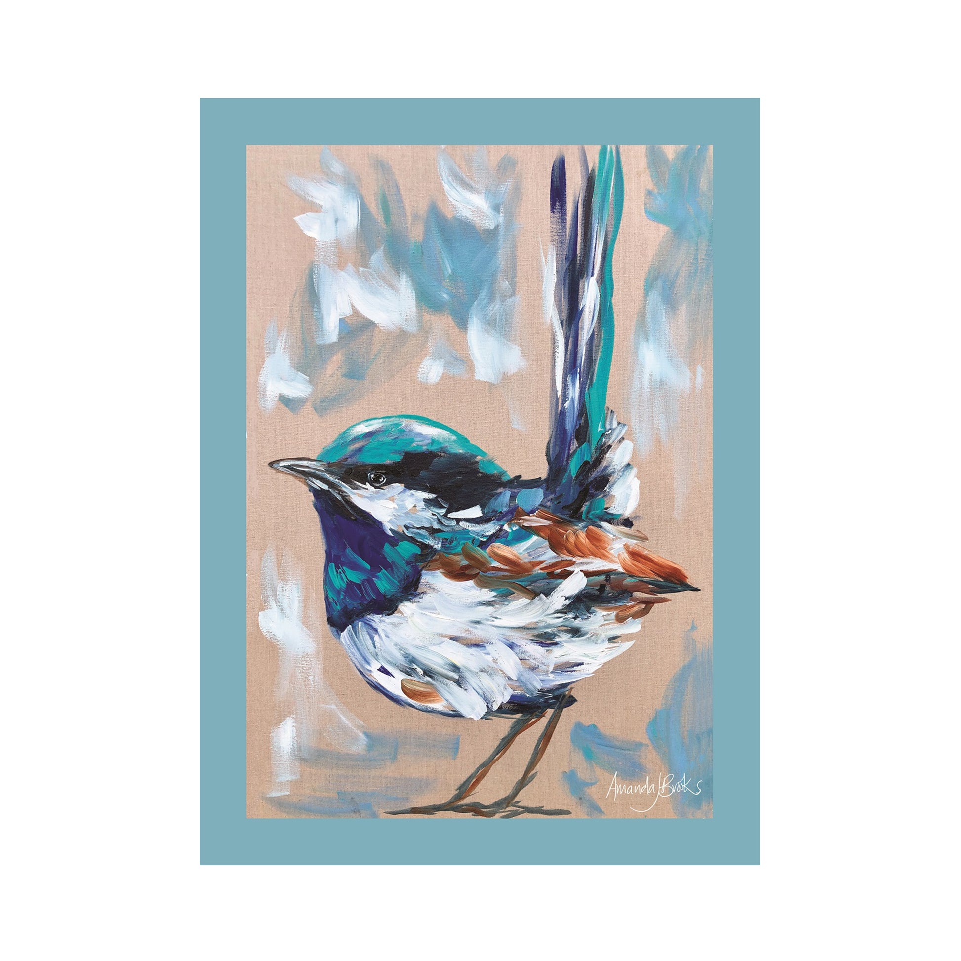 Blue Wren Tea Towel 50x70cm Tea Towel