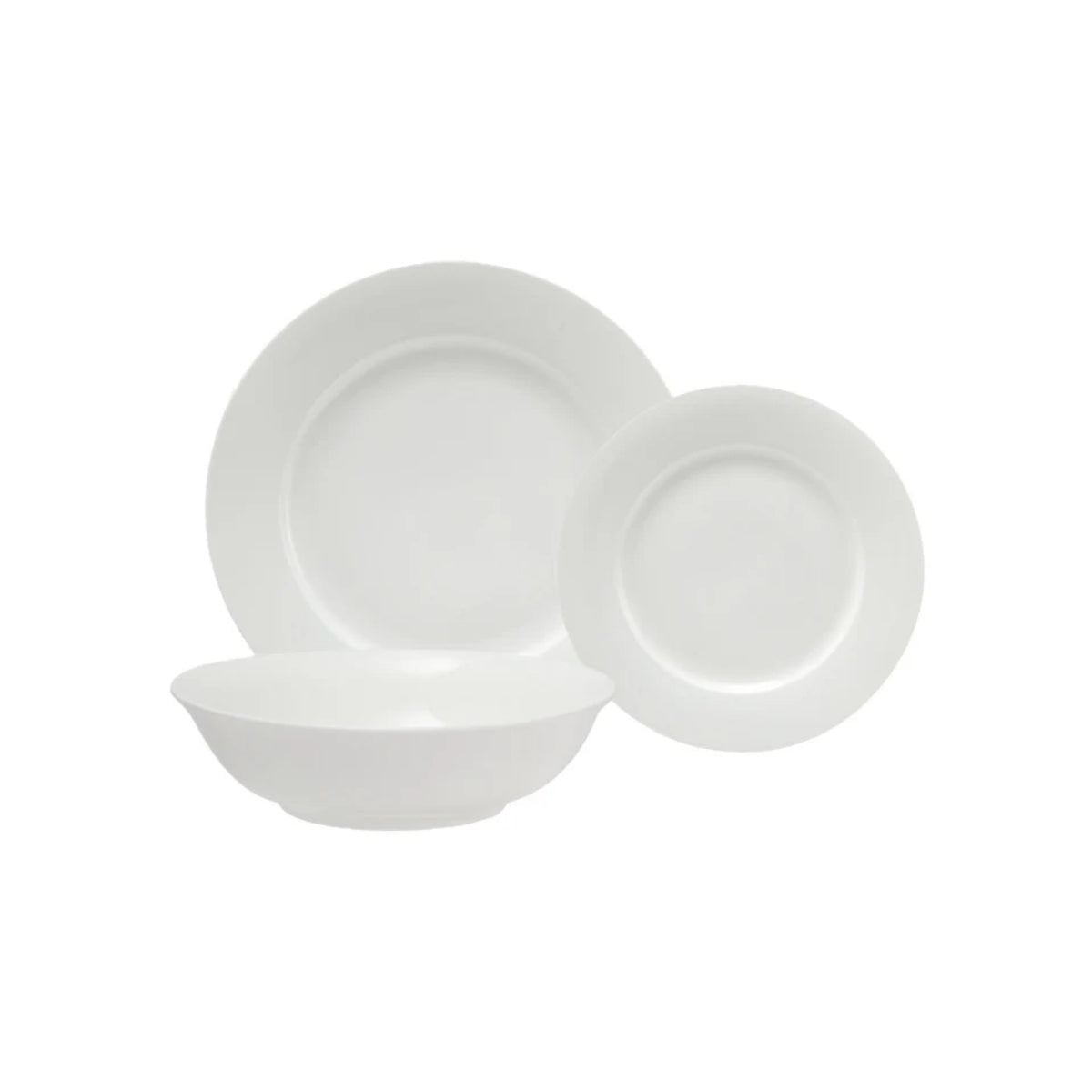 White Basics European Rim Dinner Set 12pc Gift Boxed