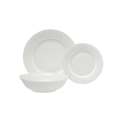White Basics European Rim Dinner Set 12pc Gift Boxed