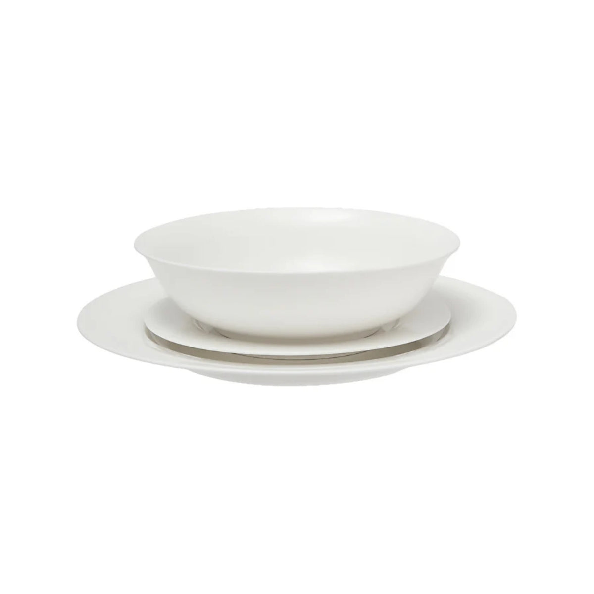 White Basics European Rim Dinner Set 12pc Gift Boxed