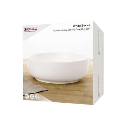 White Basics Contemporary Serving Bowl 25x8cm Gift Boxed
