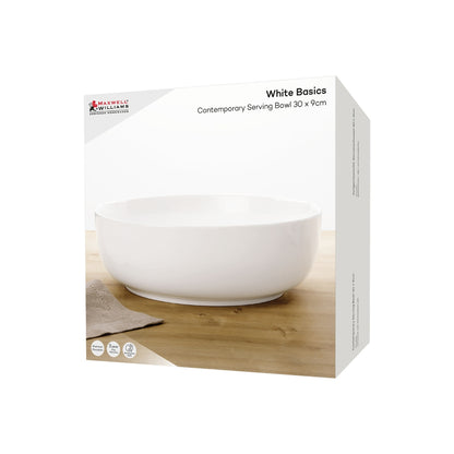 White Basics Contemporary Serving Bowl 30x9cm Gift Boxed