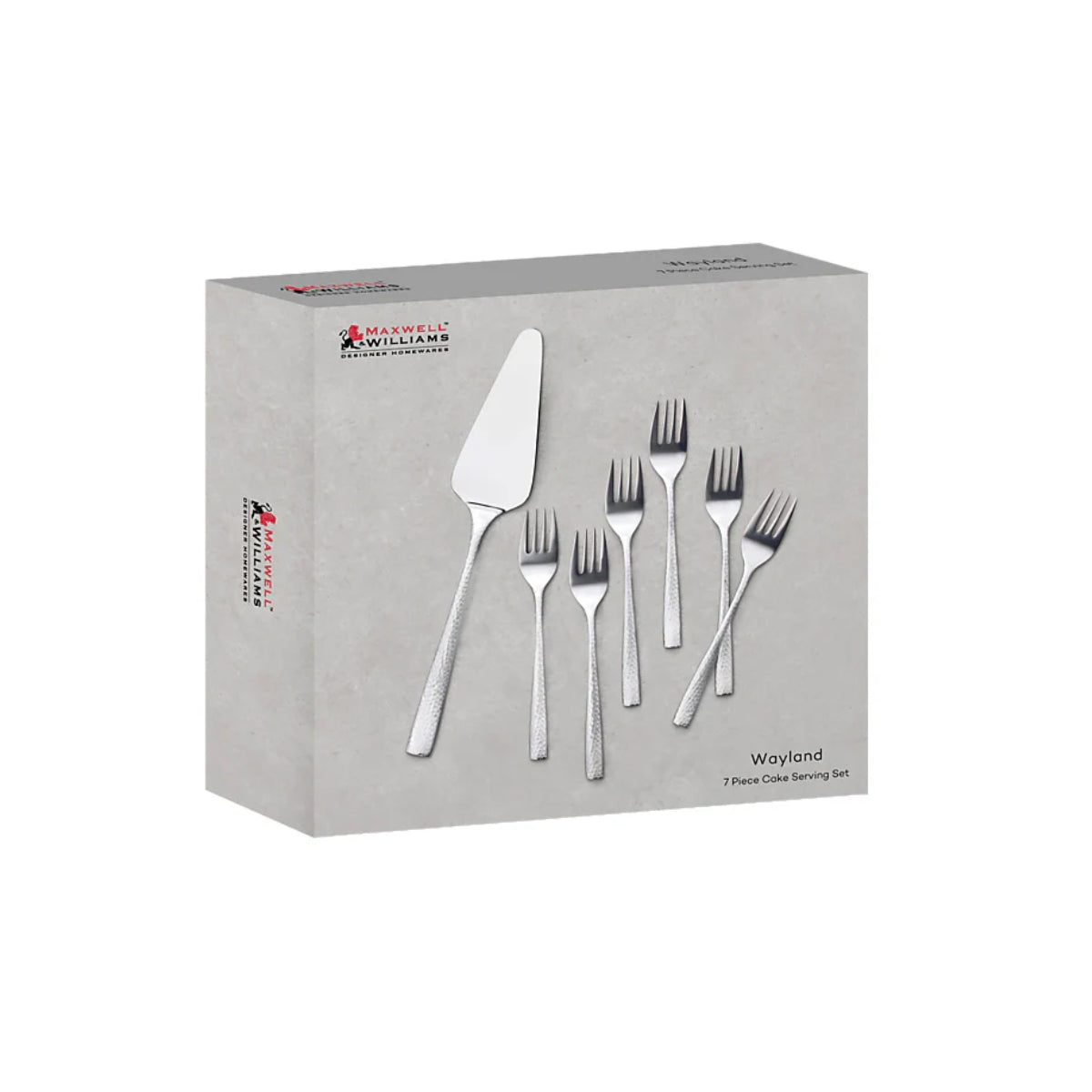 Maxwell and Williams Wayland Cake Server & Fork Set 7pc Gift Boxed