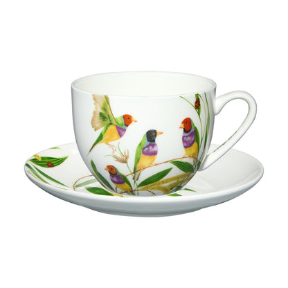 Eloise Short Lyric Cup & Saucer 240ML Gouldian Finch Gift Boxed