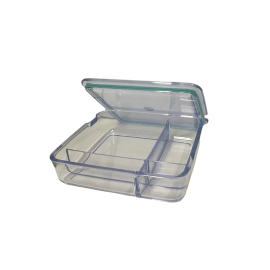 4 Compartment Clear Bento Box Assorted Colour Trim