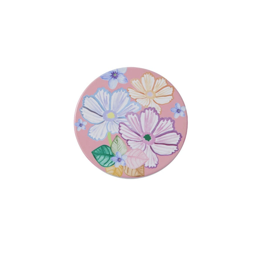 Poppy Love Ceramic Round Coaster 10cm Pink