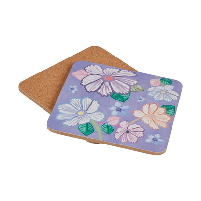 Poppy Love Cork Back Coaster 10.5cm Set of 4 Gift Boxed