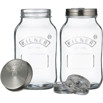 Kilner 1 Litre Fermentation Jar - Set Of 2
