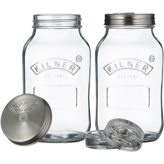 Kilner 1 Litre Fermentation Jar - Set Of 2