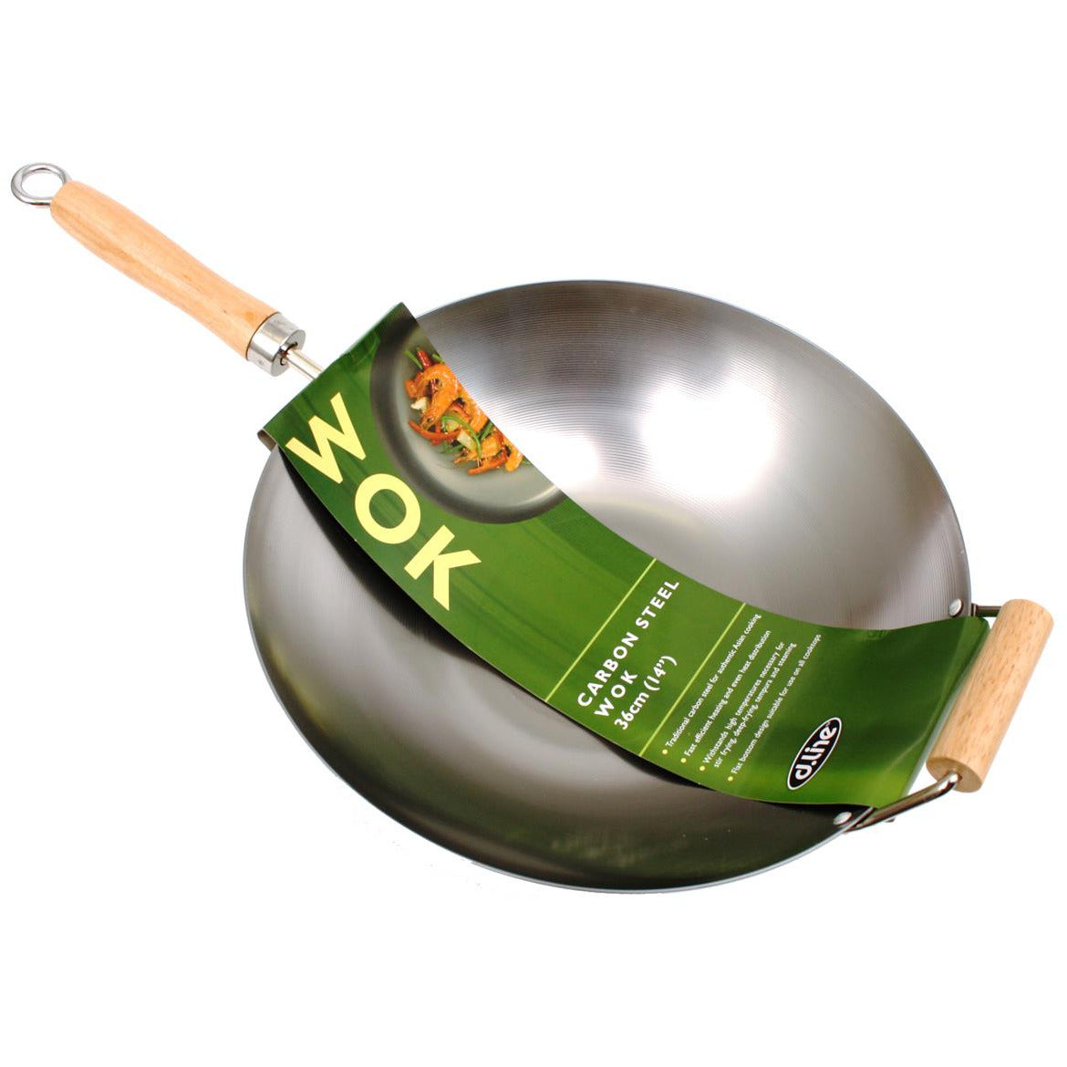 Dline Carbon Steel Wok - 36cm