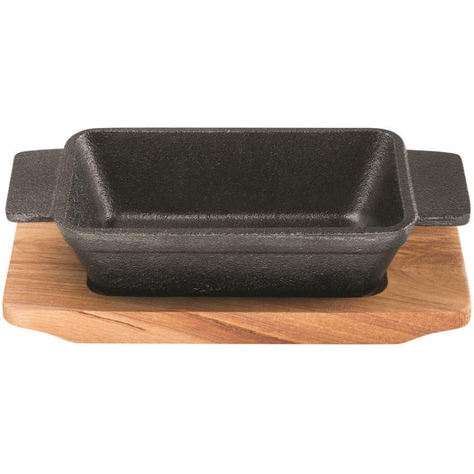 Pyrolux Pyrocast Rectangular Baker 13.5 x 9cm with Maple Tray