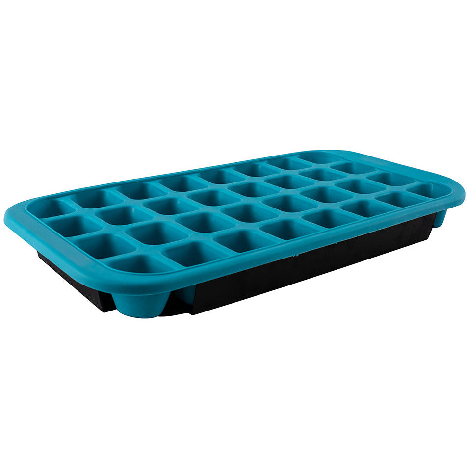 Avanti 32 Cup Flexible Ice Cube Tray with Base Tray - Blue