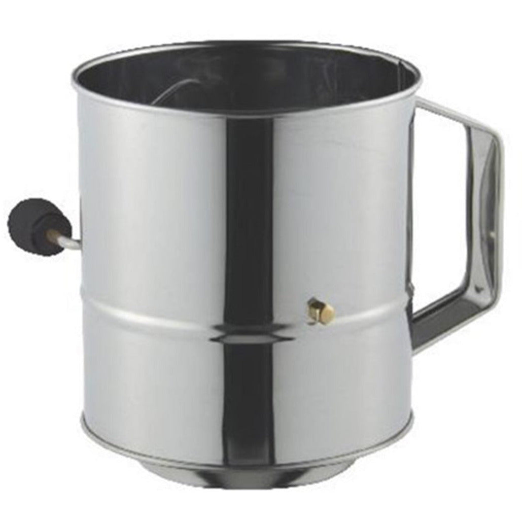 Avanti 5 Cup Crank Handle Flour Sifter Stainless Steel