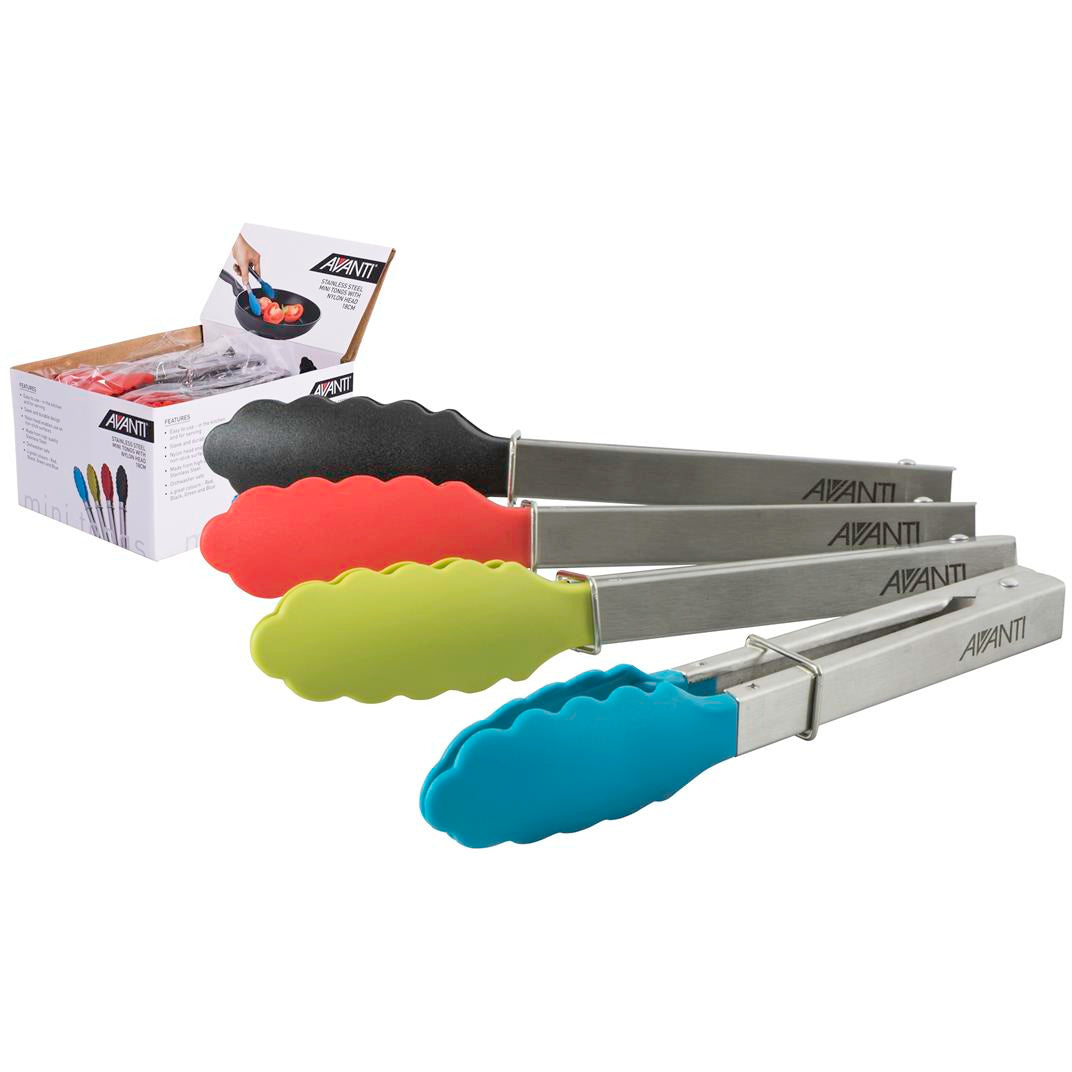 Avanti Tongs with Nylon Head Stainless Steel - 23cm
