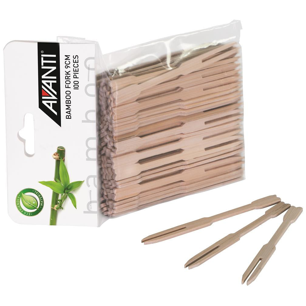 Avanti Bamboo Fork 9cm - 100 Pack