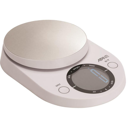 Avanti Large Display Digital Kitchen Scale - White